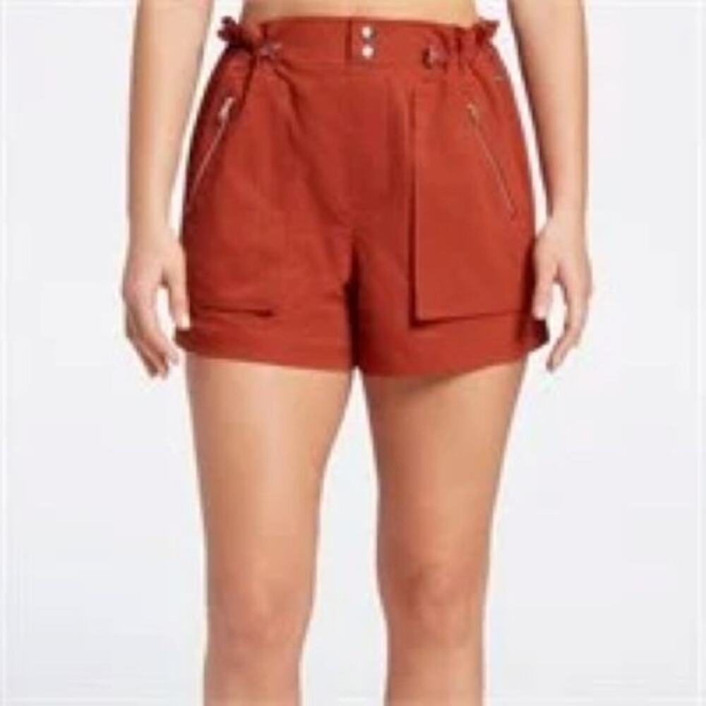 NWT‎ CALIA Women's Woven Paperbag Short Carmalized Walnut 2XL XXL